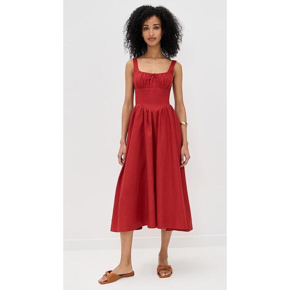 Reformation Balia Linen Tank Midi Dress - 12 - Picture 6 of 6